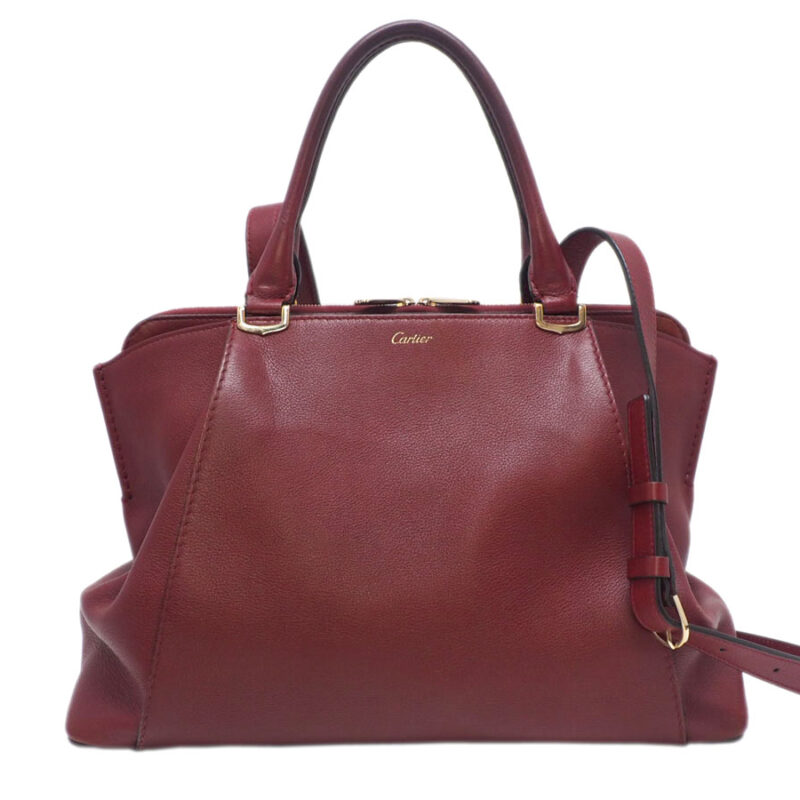 Cartier Signature Red Calf Leather Tote with Strap