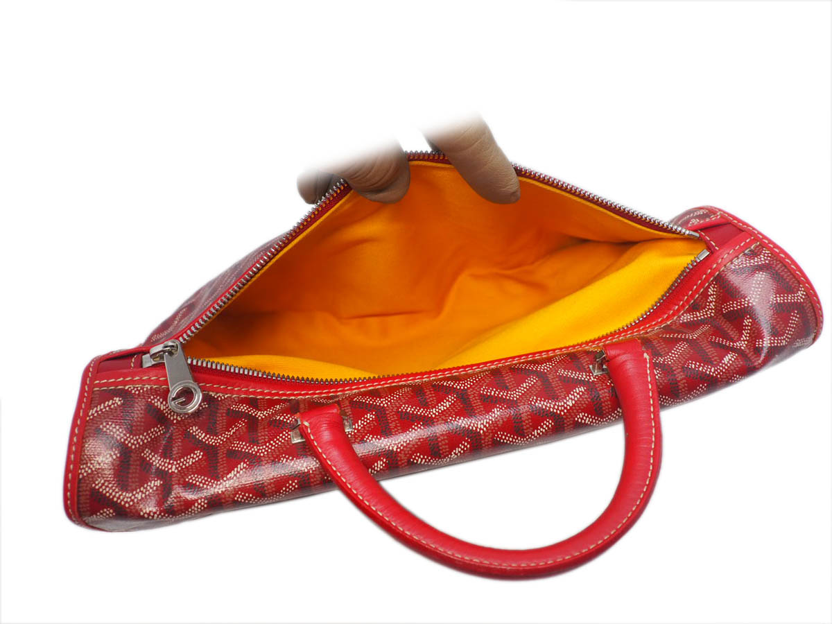 GOYARD Red Leather / Prints Canvas Sainte Lucie Folding Bag - Image 14