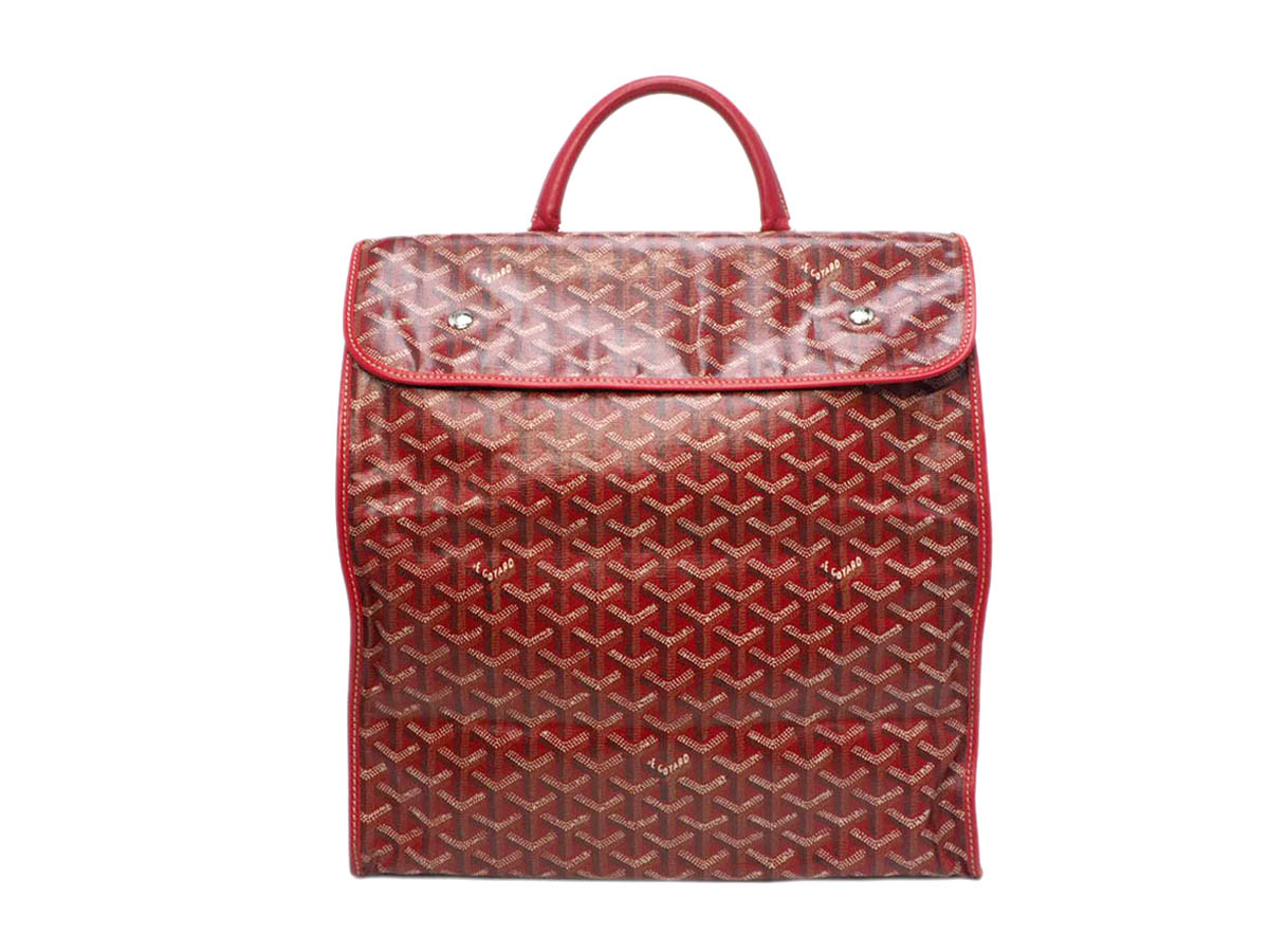 GOYARD Red Leather / Prints Canvas Sainte Lucie Folding Bag - Image 3
