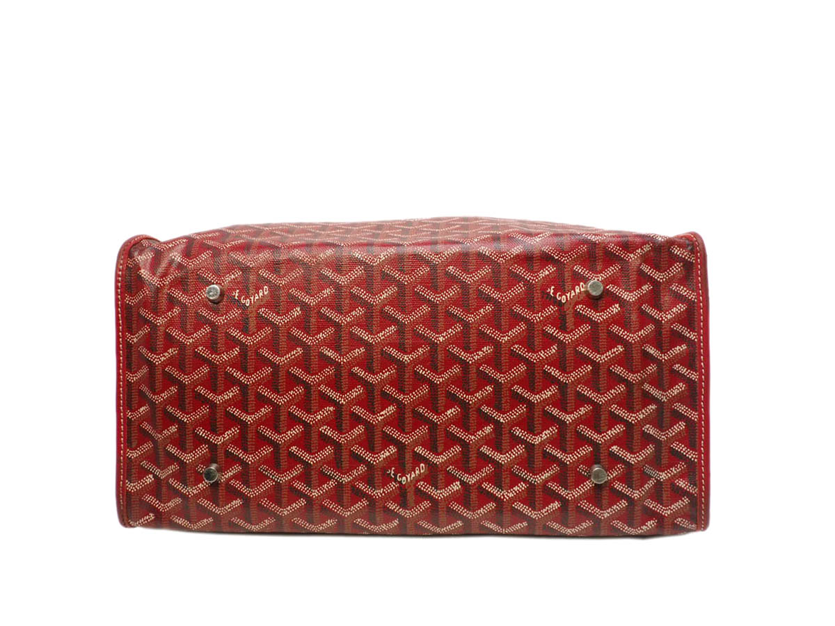 GOYARD Red Leather / Prints Canvas Sainte Lucie Folding Bag - Image 6