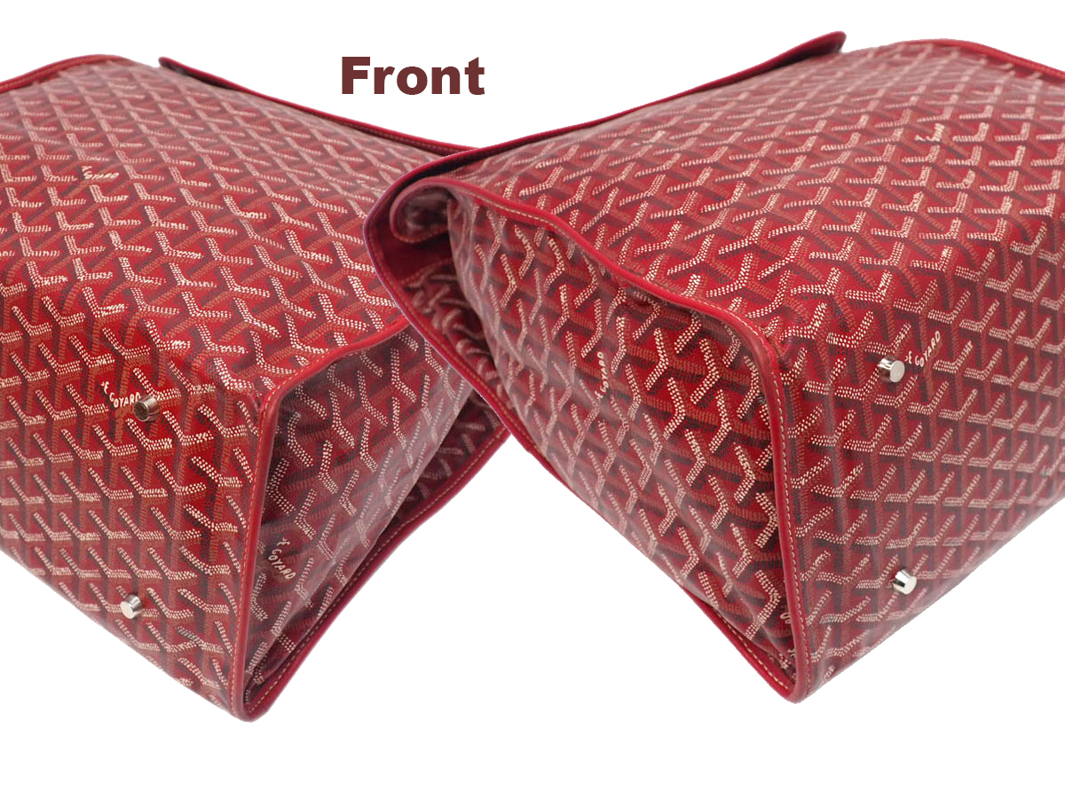 GOYARD Red Leather / Prints Canvas Sainte Lucie Folding Bag - Image 10
