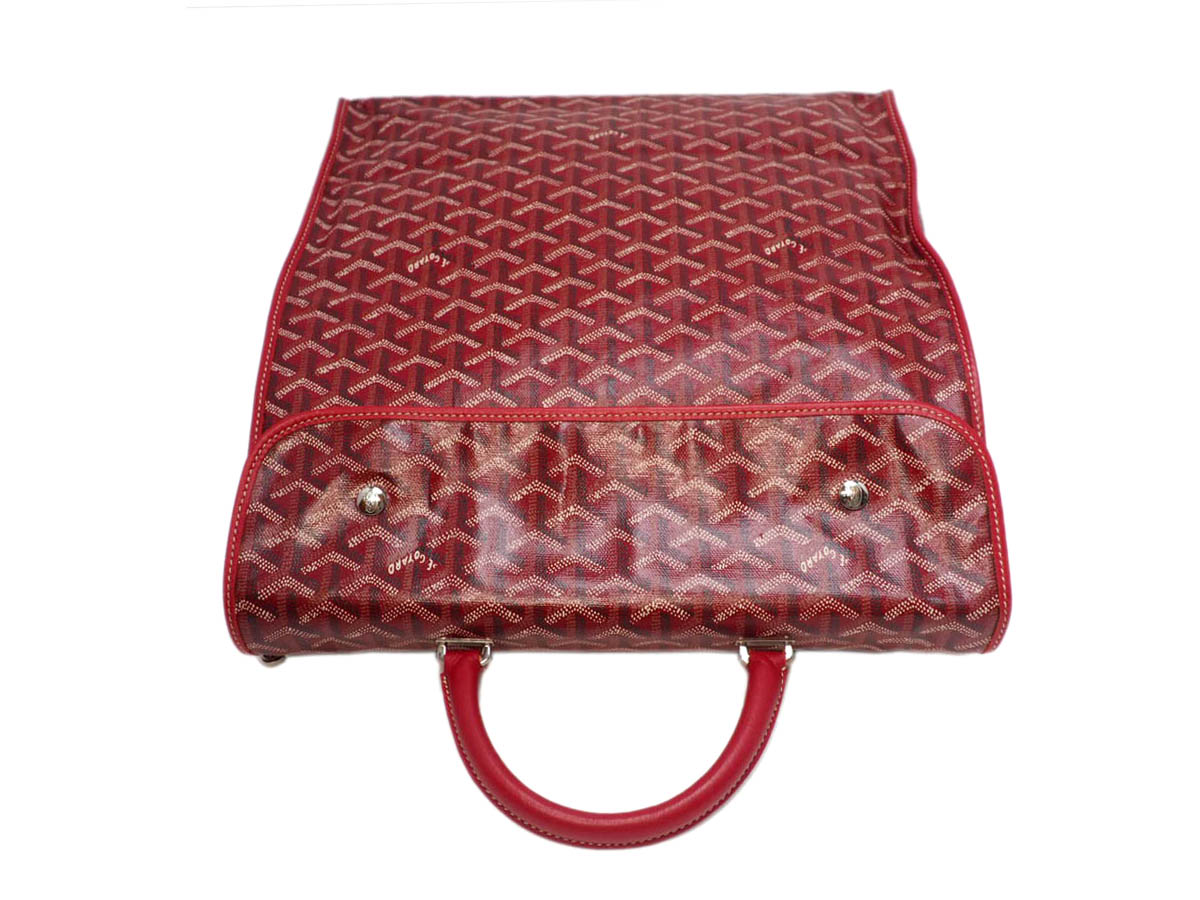 GOYARD Red Leather / Prints Canvas Sainte Lucie Folding Bag - Image 8