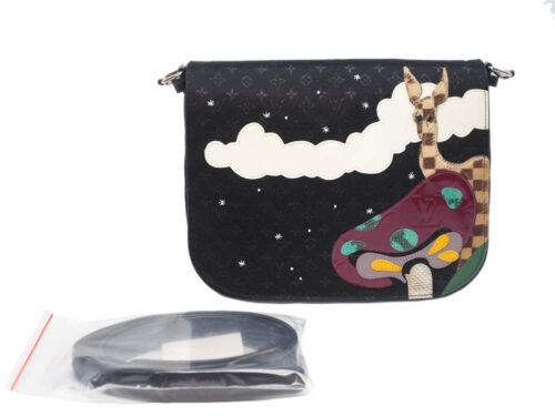 Louis Vuitton M92273 "Fairy Tale" collection Monogram Satin Black Conte de fées silk crossbody (SR0042) bag