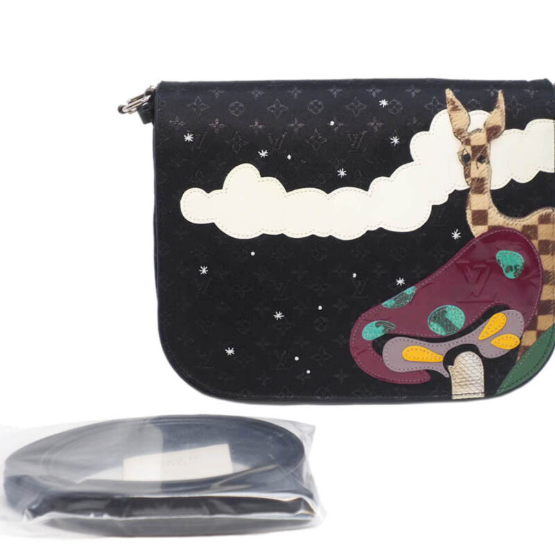 Louis Vuitton M92273 "Fairy Tale" collection Monogram Satin Black Conte de fées silk crossbody (SR0042) bag
