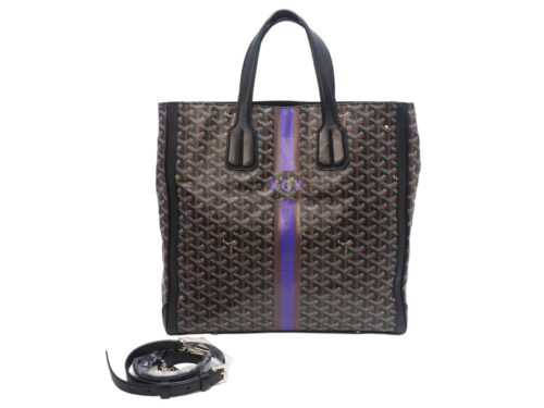 GOYARD Black / Pattern Prints Goyardine Voltaire Travel/ Document/ Shopping Tote