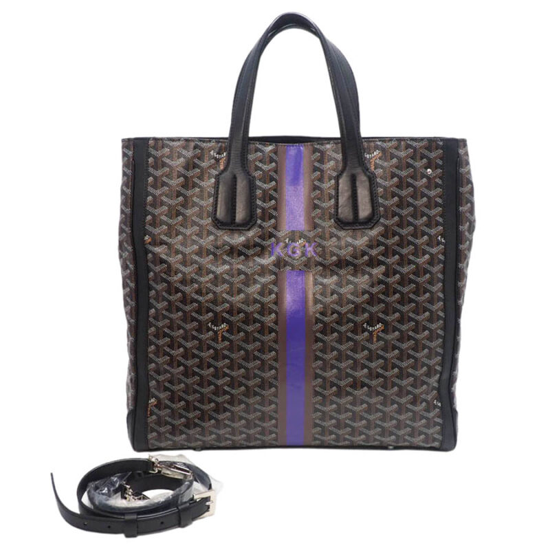GOYARD Black / Pattern Prints Goyardine Voltaire Travel/ Document/ Shopping Tote