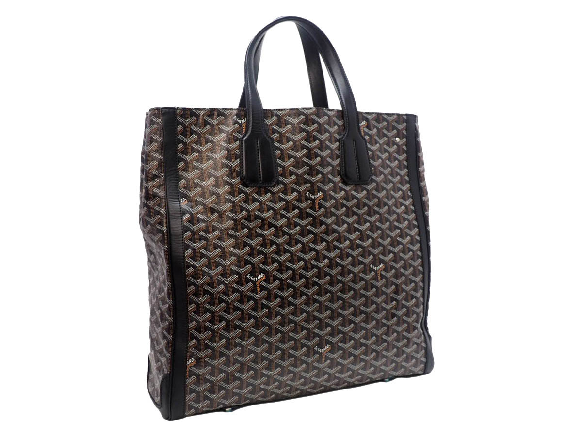 GOYARD Black / Pattern Prints Goyardine Voltaire Travel/ Document/ Shopping Tote - Image 4