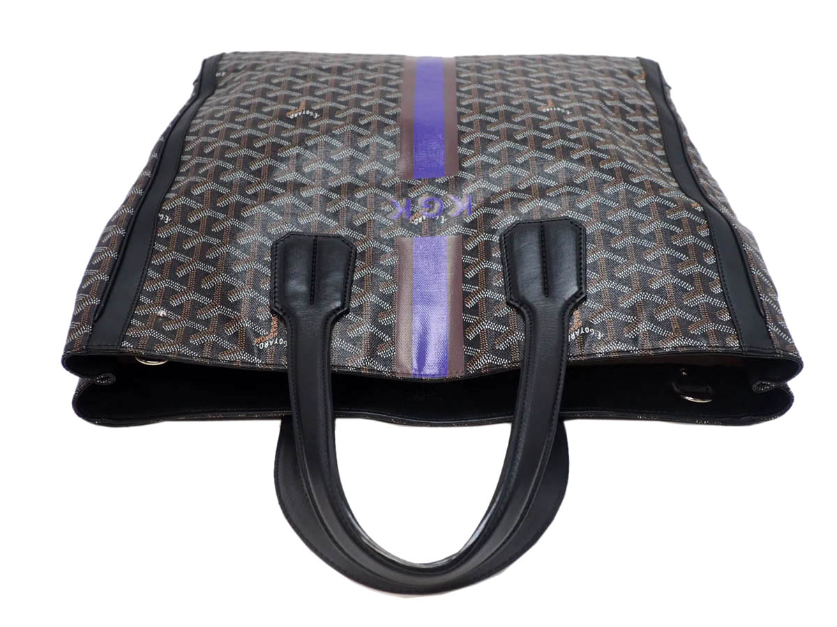 GOYARD Black / Pattern Prints Goyardine Voltaire Travel/ Document/ Shopping Tote - Image 6