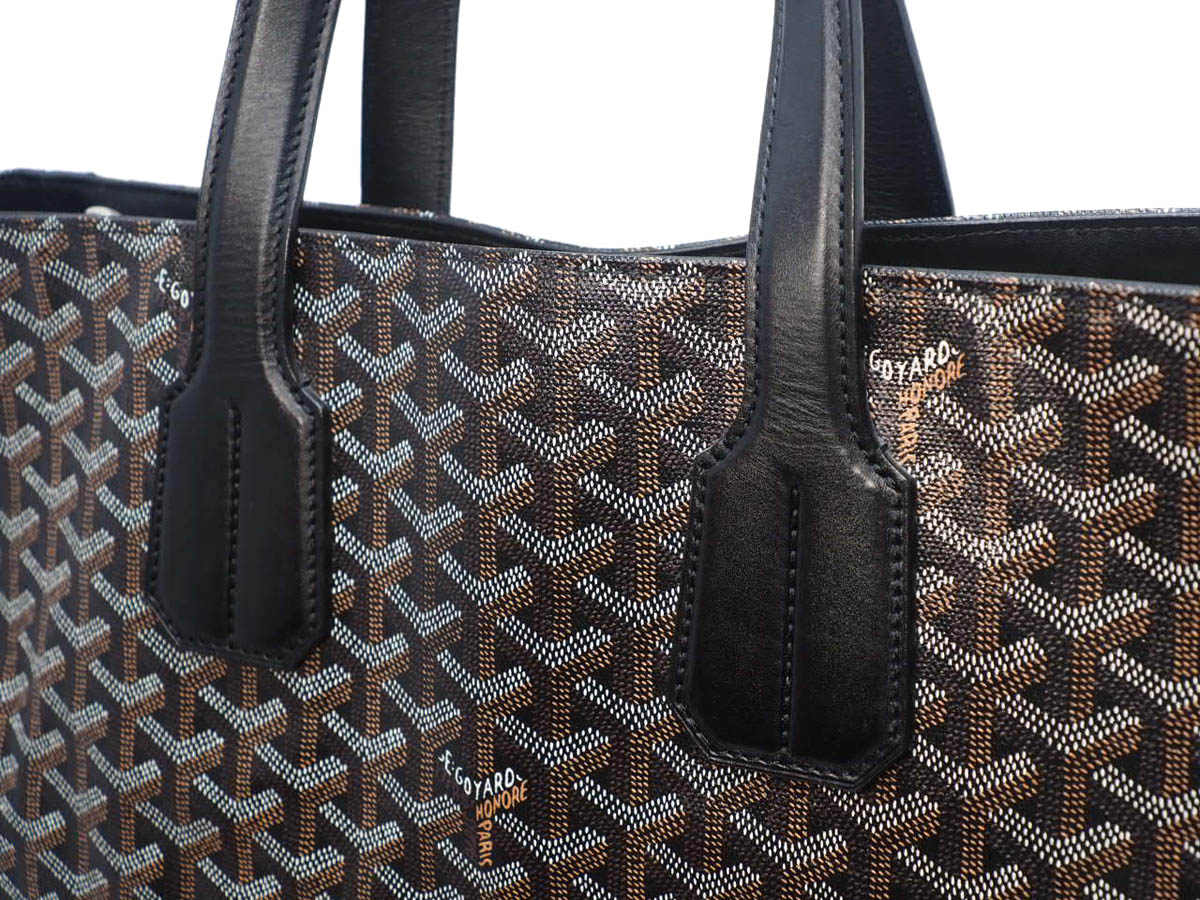 GOYARD Black / Pattern Prints Goyardine Voltaire Travel/ Document/ Shopping Tote - Image 9