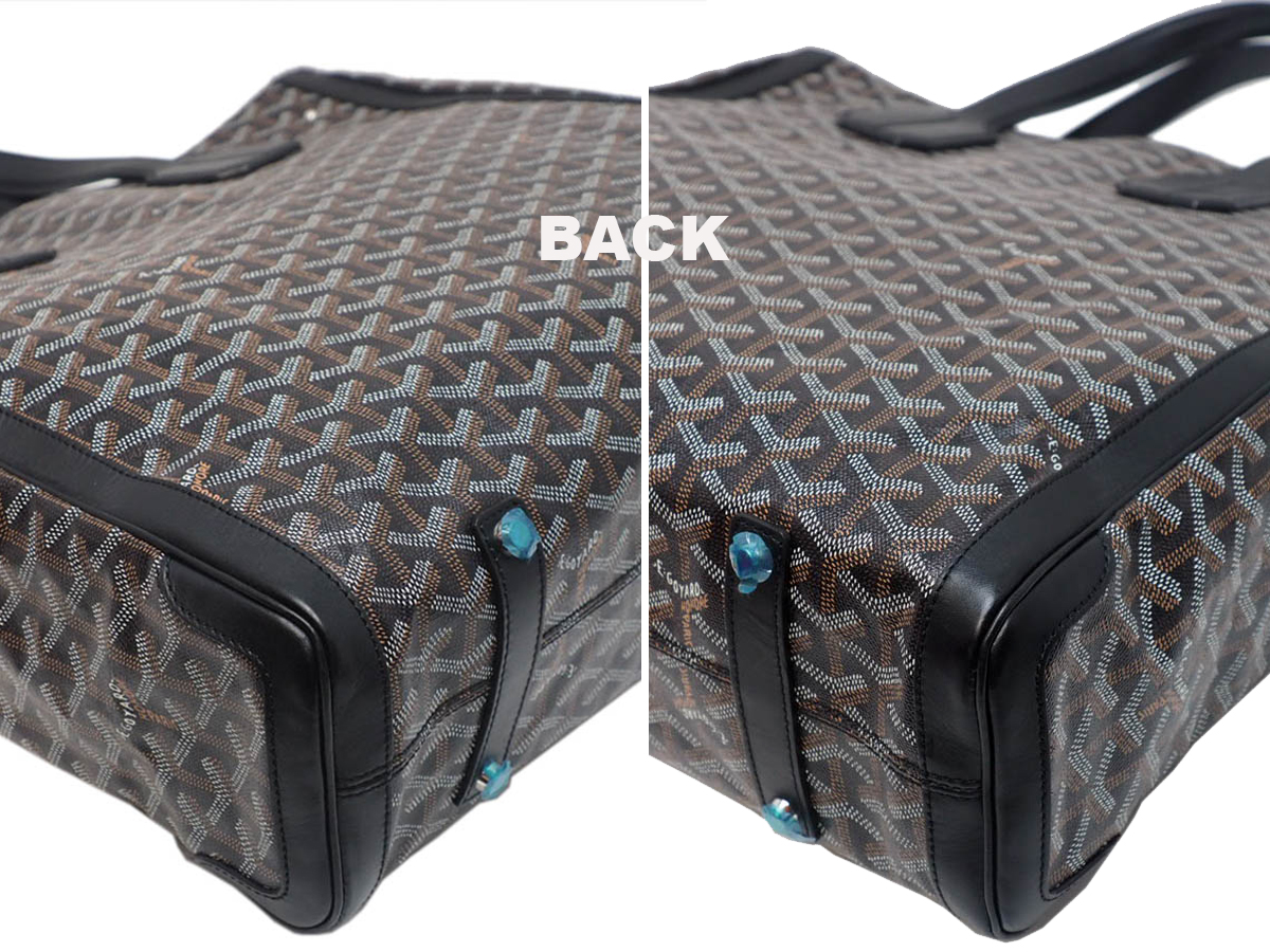 GOYARD Black / Pattern Prints Goyardine Voltaire Travel/ Document/ Shopping Tote - Image 11