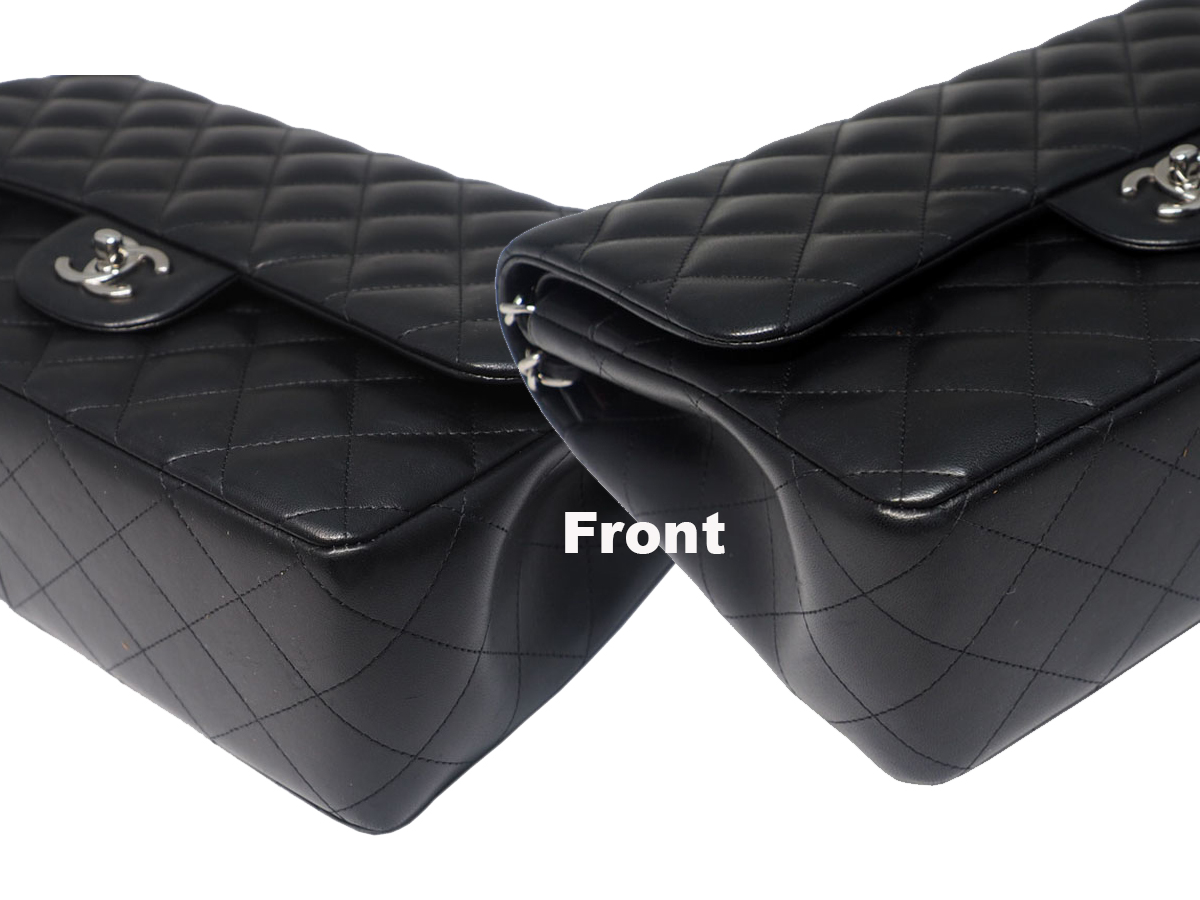 Chanel 18910063 Black Lambskin A58600 Classic Jumbo Double Flap Silver Hardware Bag - Image 7