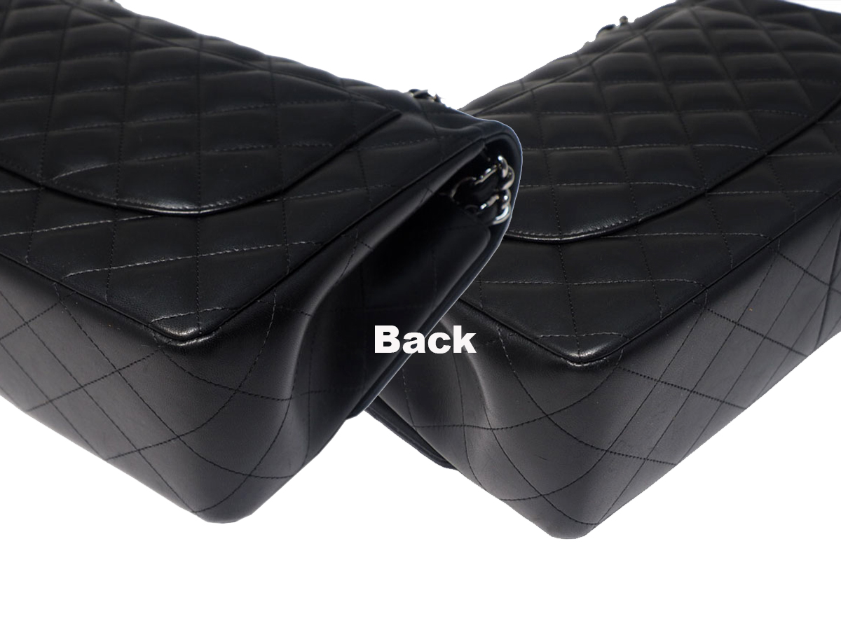 Chanel 18910063 Black Lambskin A58600 Classic Jumbo Double Flap Silver Hardware Bag - Image 8