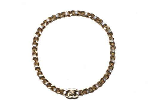 Chanel 15C Gold Choker Necklace/ Bracelet Gold Metal S Size- 35cm