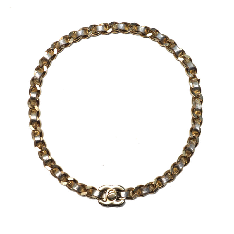 Chanel 15C Gold Choker Necklace/ Bracelet Gold Metal S Size- 35cm