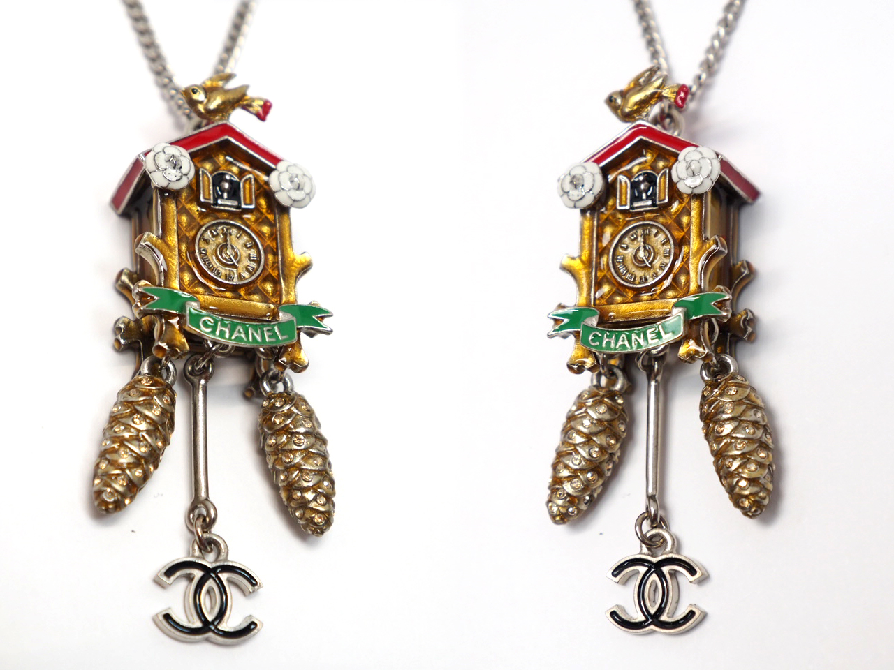 Chanel 15A Metiers d'Art Enamel Paris- Salzburg Cuckoo Clock CC Charm Necklace - Image 7