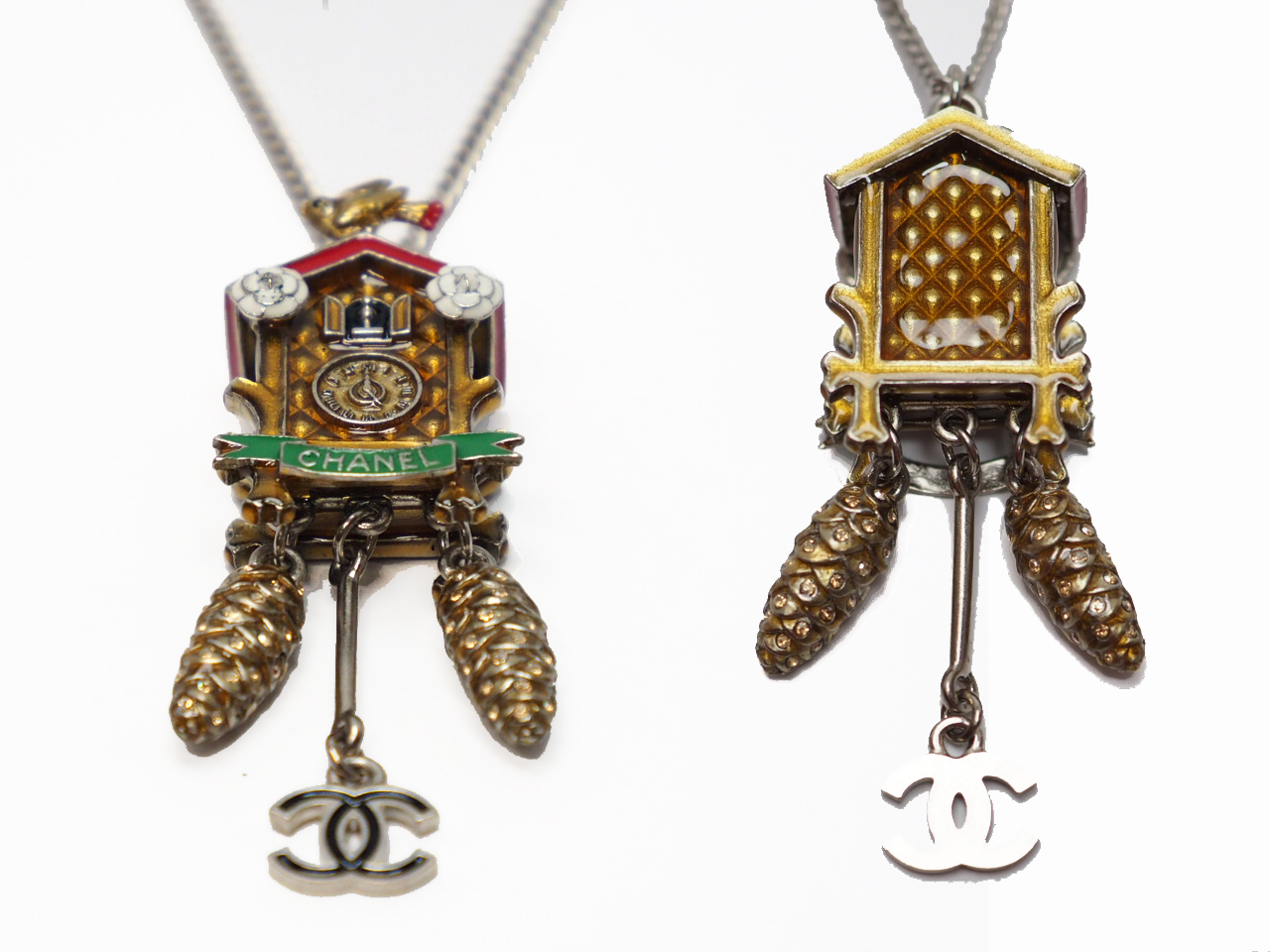 Chanel 15A Metiers d'Art Enamel Paris- Salzburg Cuckoo Clock CC Charm Necklace - Image 6