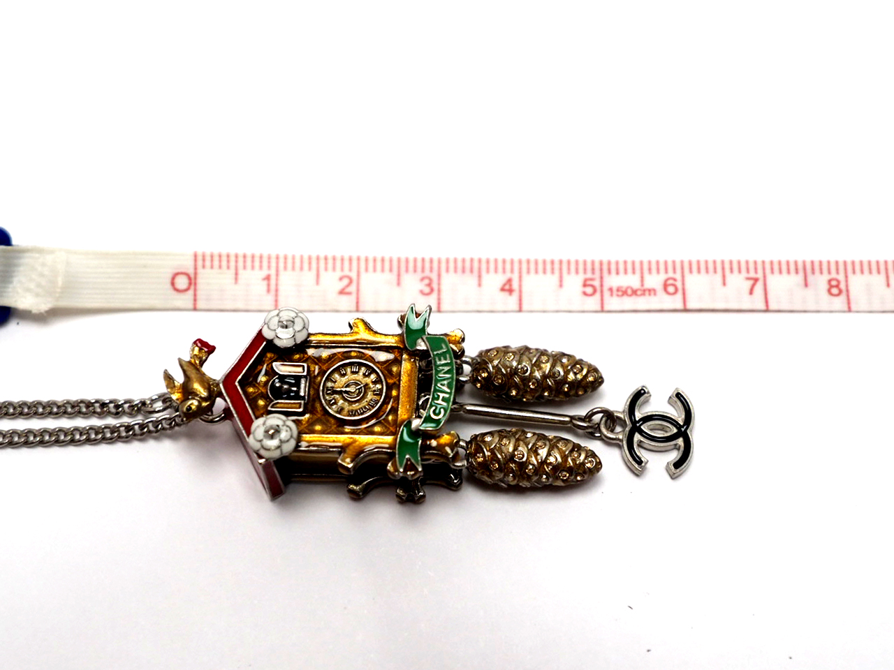 Chanel 15A Metiers d'Art Enamel Paris- Salzburg Cuckoo Clock CC Charm Necklace - Image 5