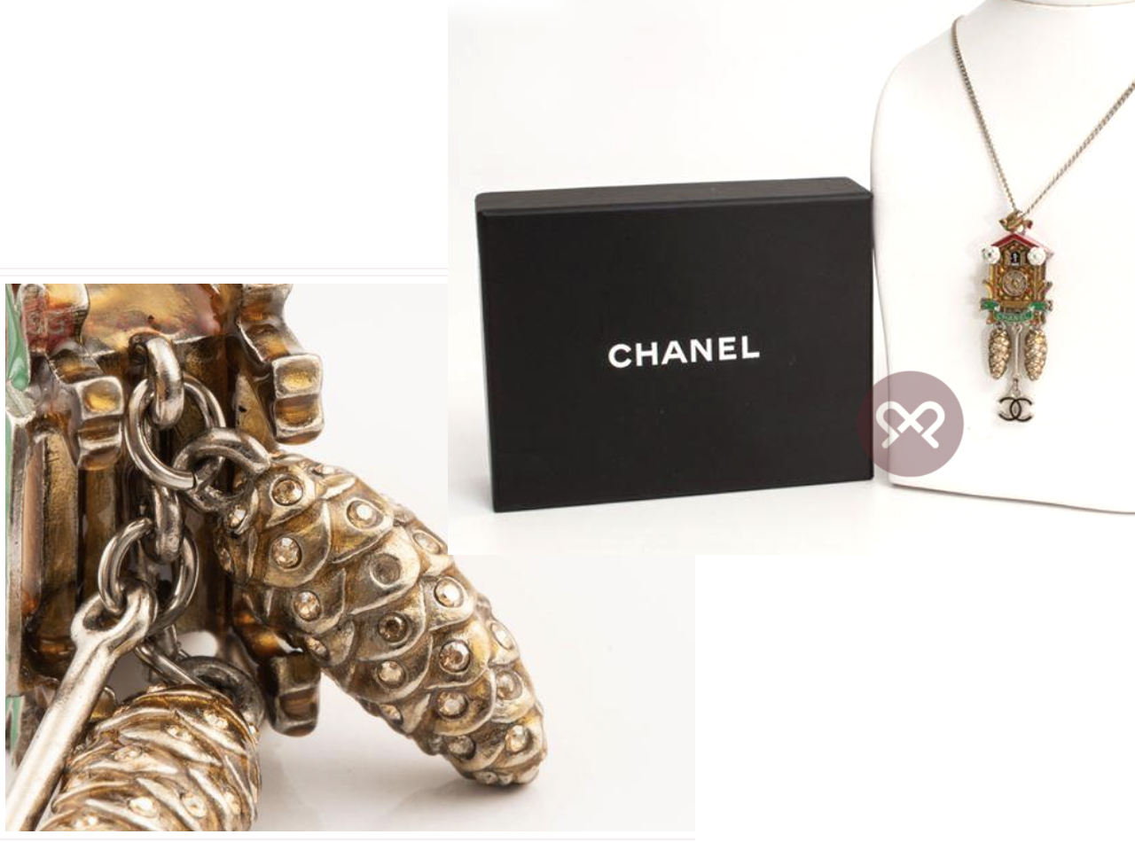 Chanel 15A Metiers d'Art Enamel Paris- Salzburg Cuckoo Clock CC Charm Necklace - Image 9