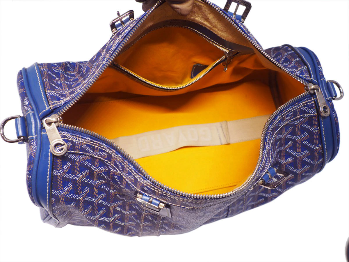 GOYARD Indigo Blue Goyardine Croisière 35 Shopping Travel Tote - Image 11