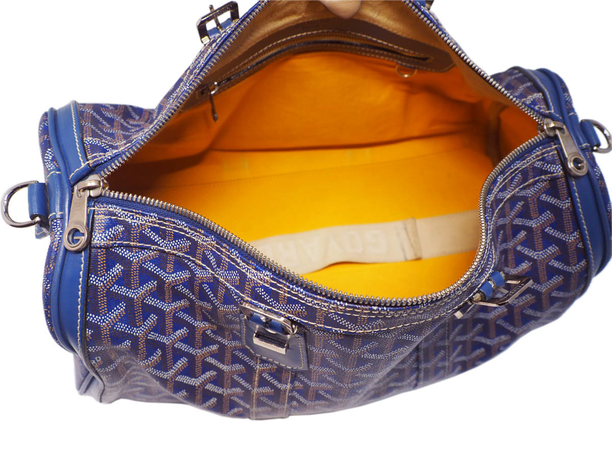 GOYARD Indigo Blue Goyardine Croisière 35 Shopping Travel Tote - Image 10