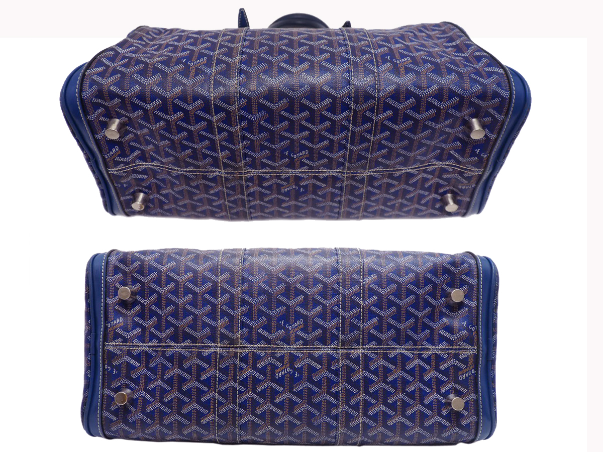GOYARD Indigo Blue Goyardine Croisière 35 Shopping Travel Tote - Image 4
