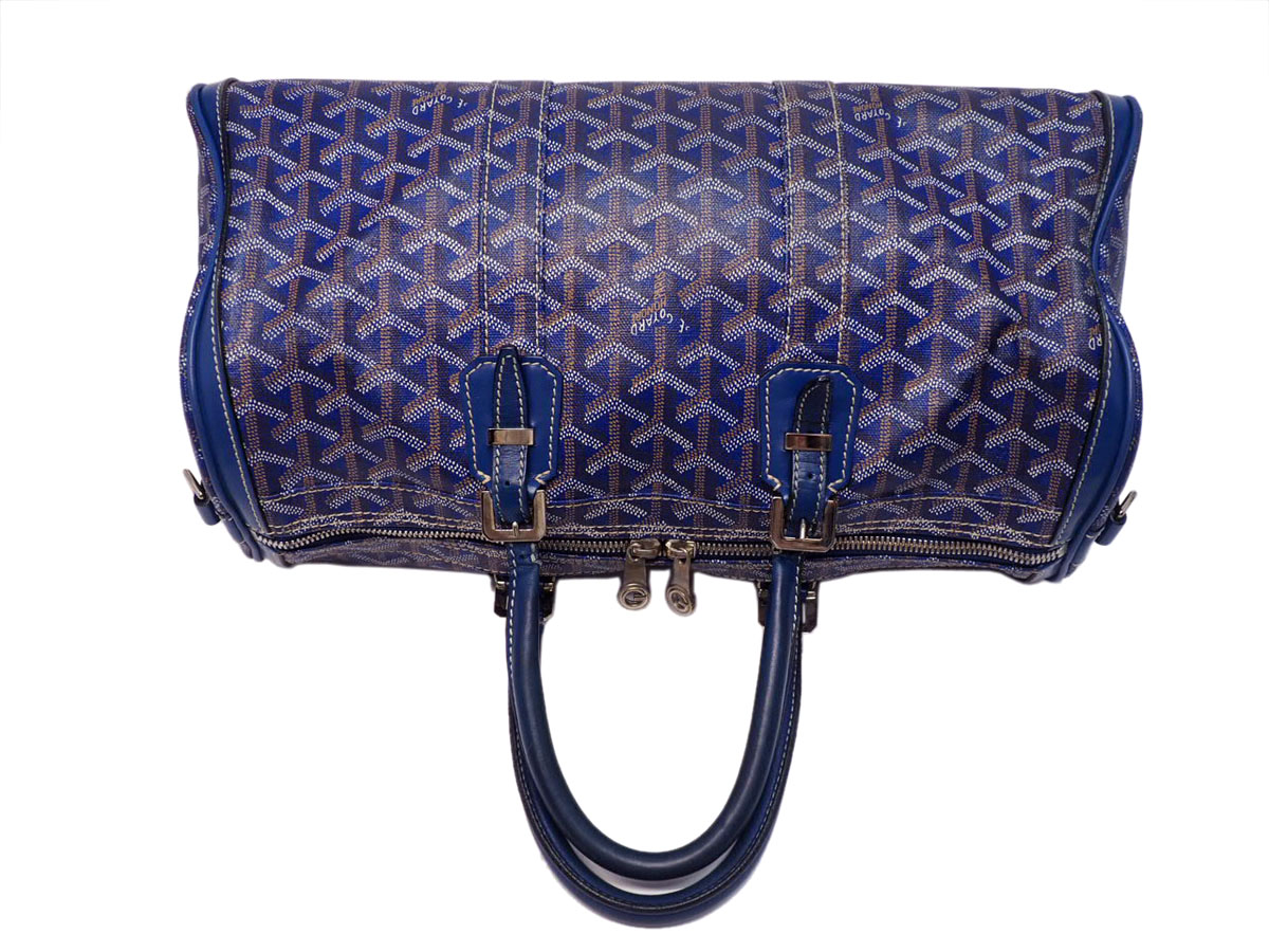 GOYARD Indigo Blue Goyardine Croisière 35 Shopping Travel Tote - Image 9