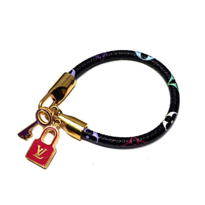 Louis Vuitton Black multicolour bracelet with Key and Lock