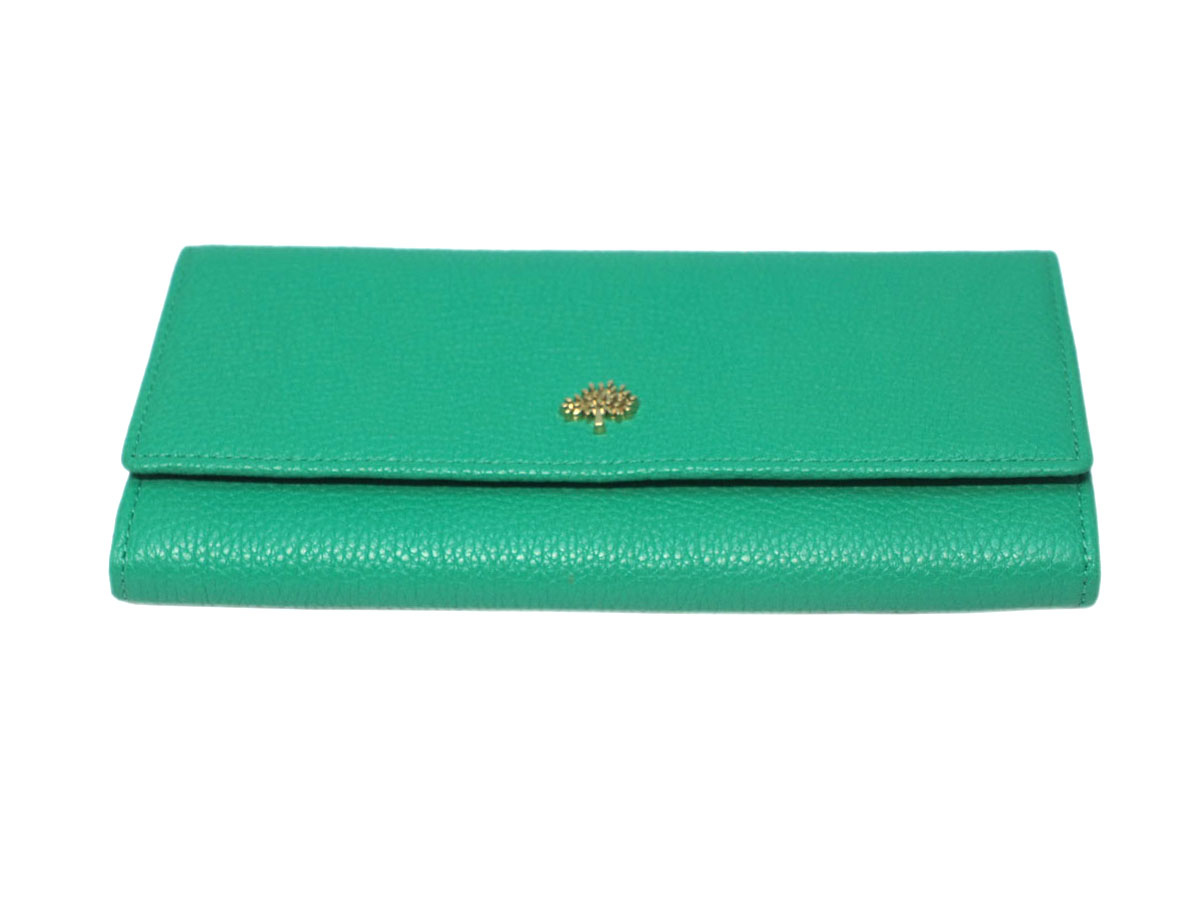 Mulberry Lime Green Heavy Grain Leather Continental Wallet - Image 4