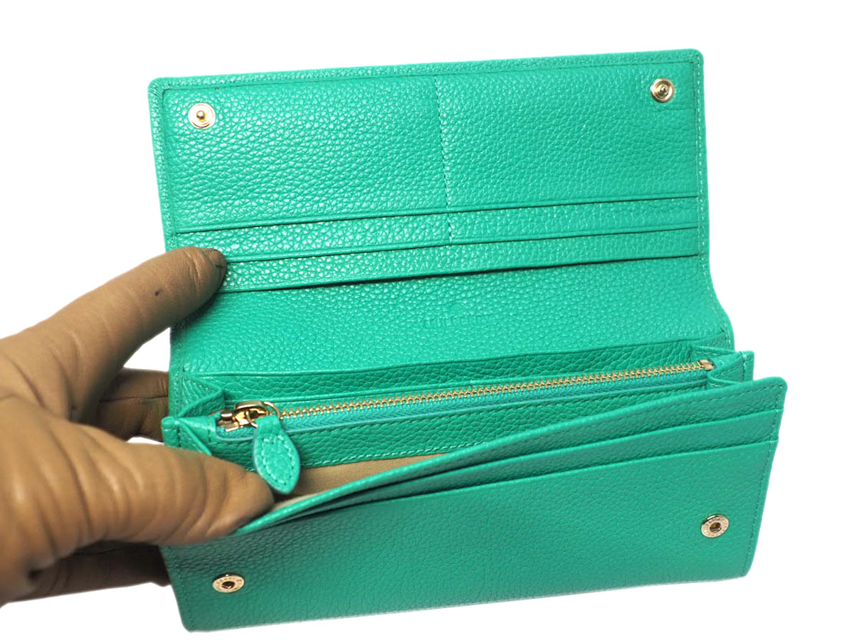 Mulberry Lime Green Heavy Grain Leather Continental Wallet - Image 7