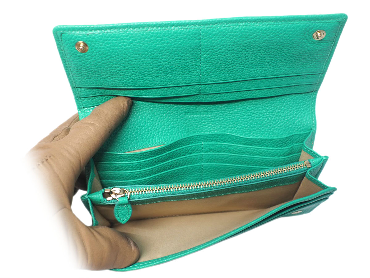 Mulberry Lime Green Heavy Grain Leather Continental Wallet - Image 8