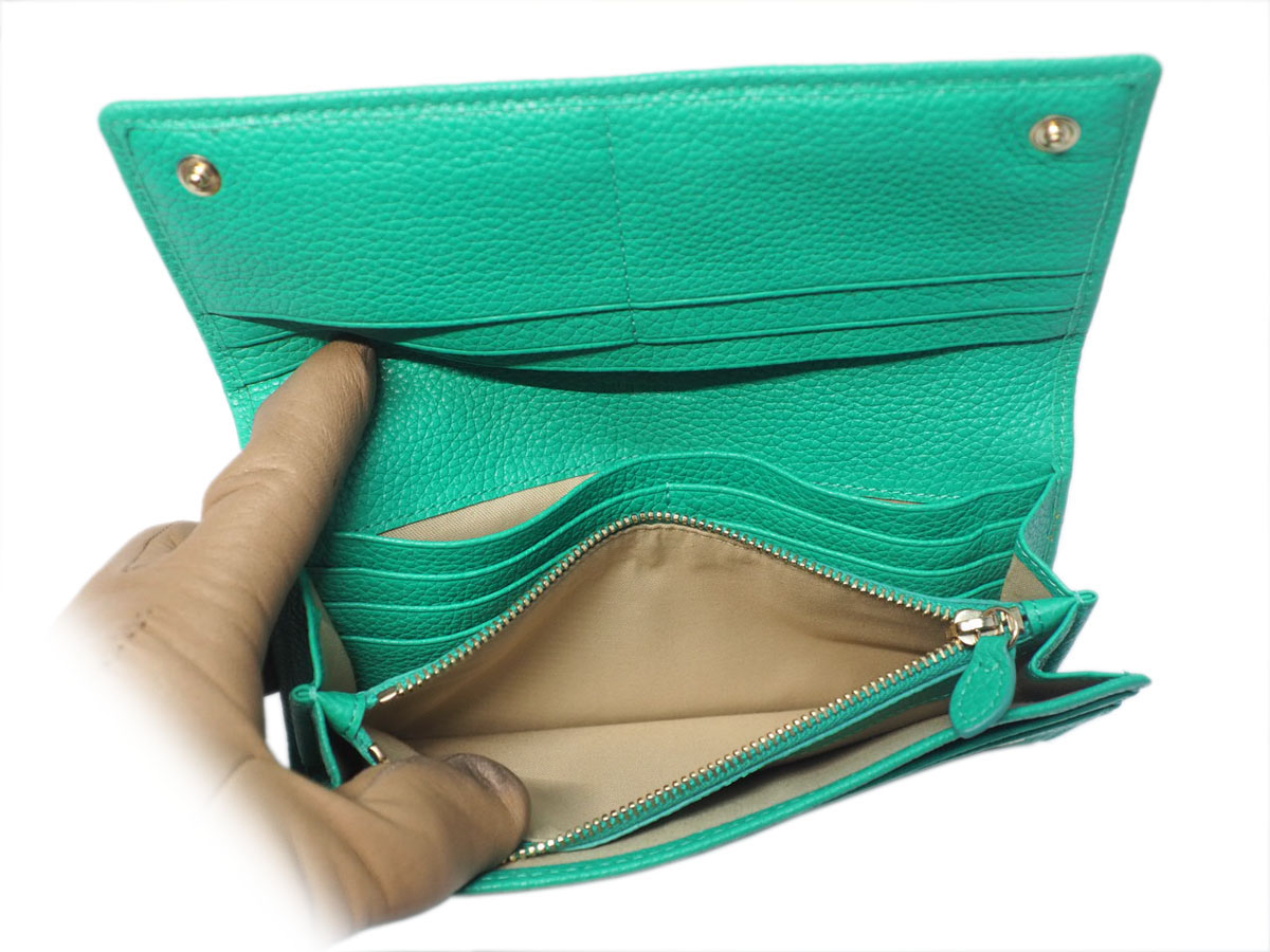 Mulberry Lime Green Heavy Grain Leather Continental Wallet - Image 9
