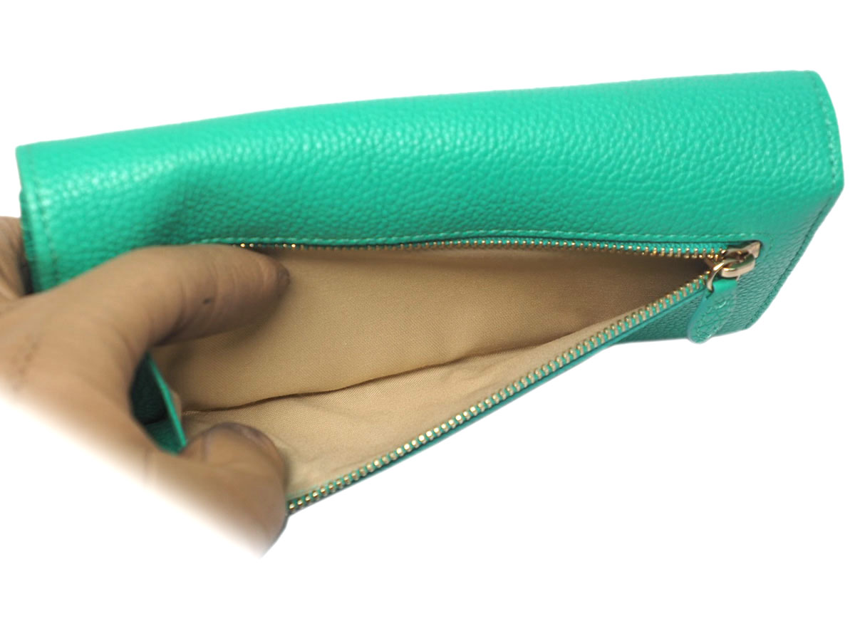 Mulberry Lime Green Heavy Grain Leather Continental Wallet - Image 10
