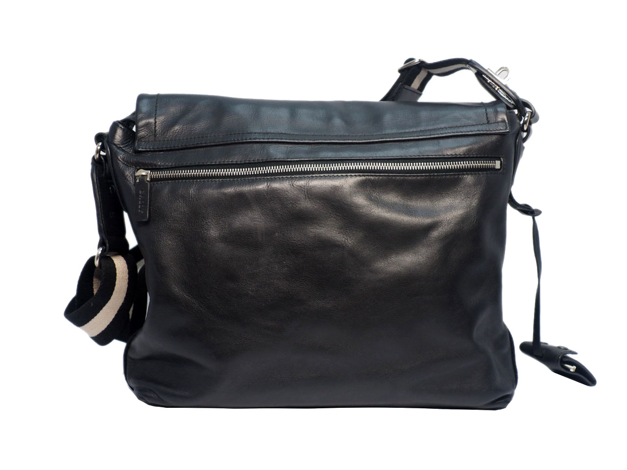 Bally Black Calf Leather Business Document Messenger Bag - Image 3
