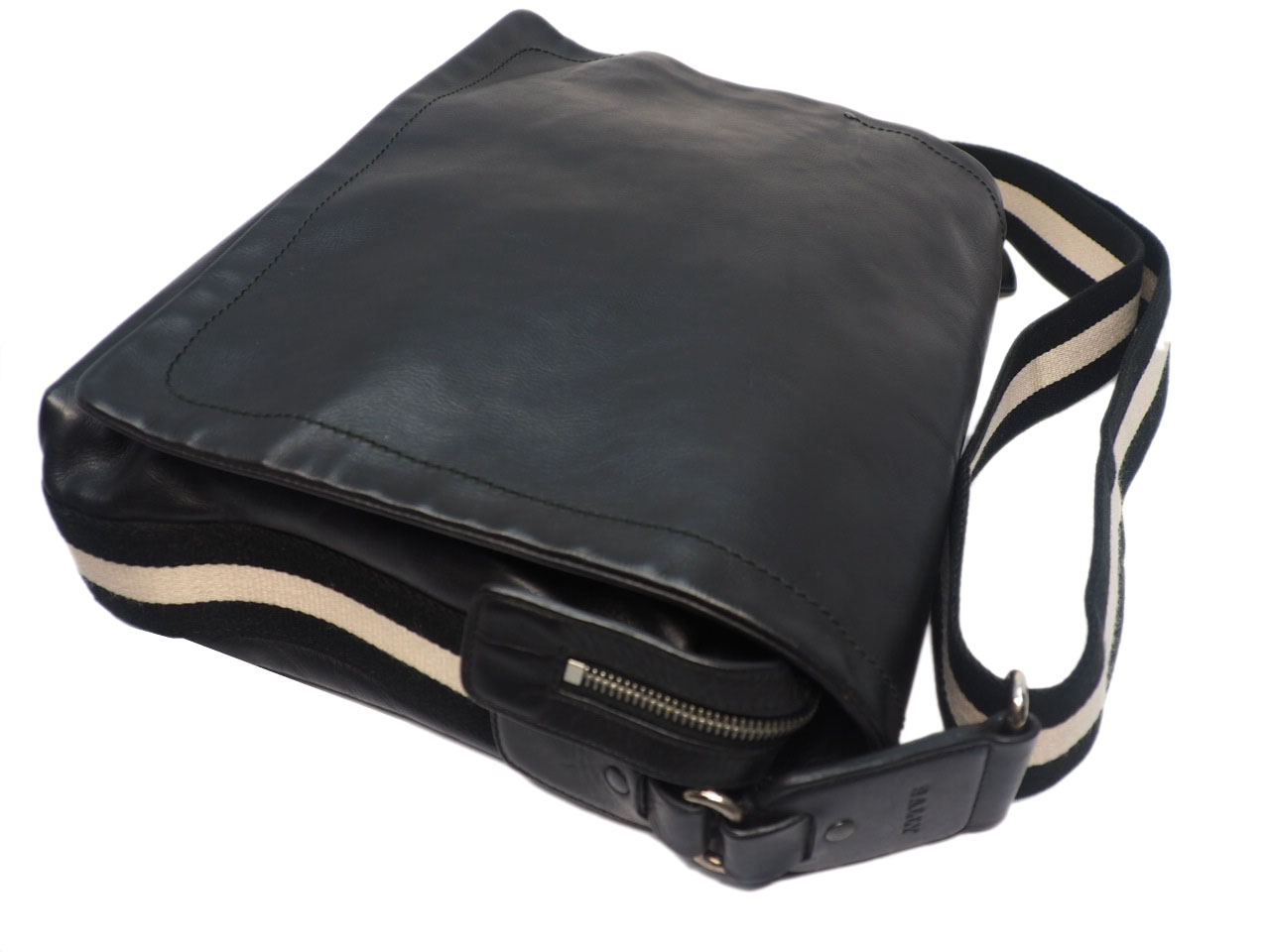 Bally Black Calf Leather Business Document Messenger Bag - Image 6