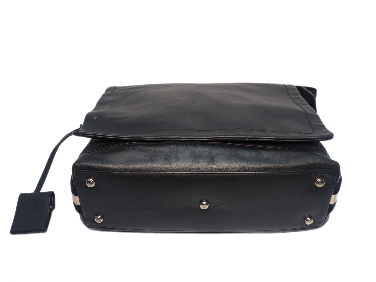 Bally Black Calf Leather Business Document Messenger Bag - Image 4