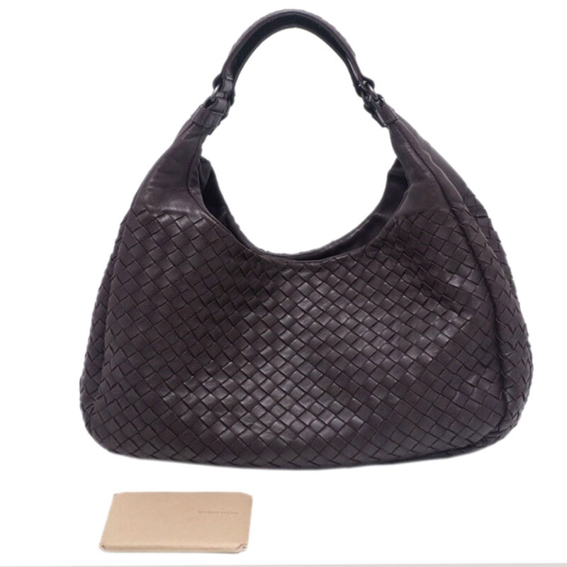 Bottega Veneta 125787 Classic Brown Timeless Intrecciato Campana Medium Hobo Shoulder Bag