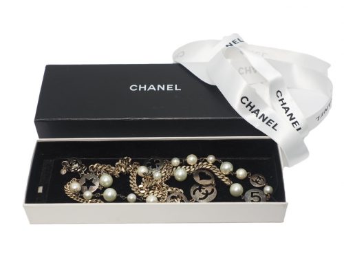Chanel Vintage Pearl and Medallion Charms Necklace/ Belt