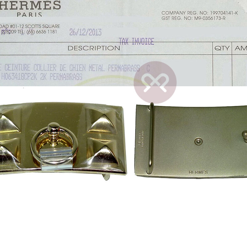 Hermes 32mm Collier De Chien CDC Buckle Permabrass Hardware with 85cm Reversible Belt Size