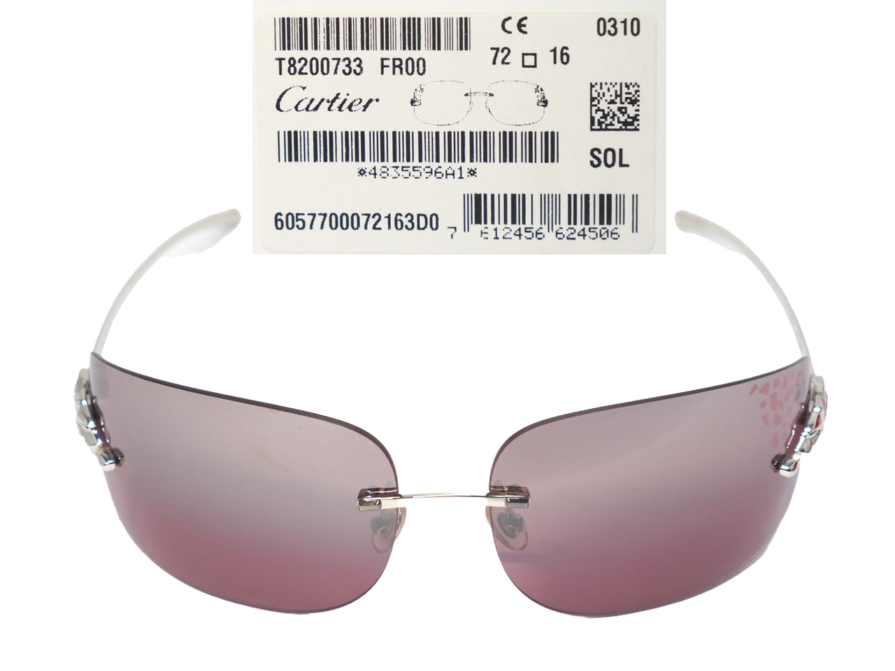 Cartier Panthère de Cartier Sunglasses -T8200733 Leopard Pattern Silver-Tone - Image 2