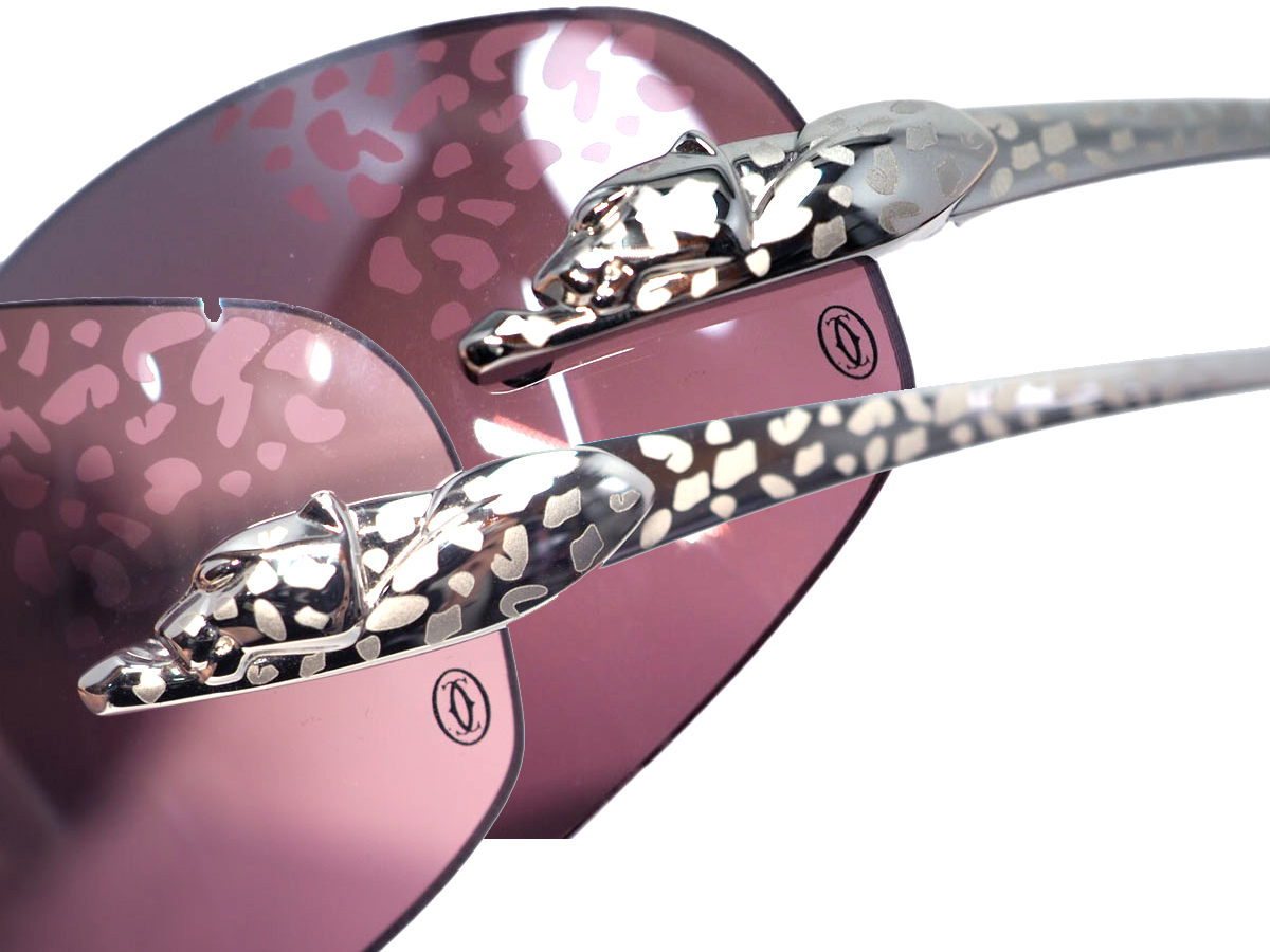 Cartier Panthère de Cartier Sunglasses -T8200733 Leopard Pattern Silver-Tone - Image 7