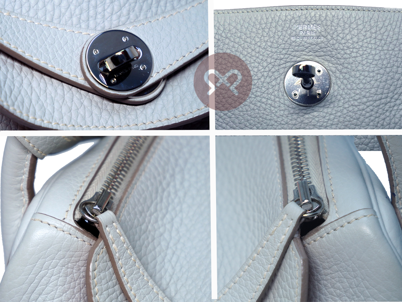 Hermes Lindy 30 Eclat Clemence Gris Perle/ Crevette Q Stamp Palladium Hardware - Image 7