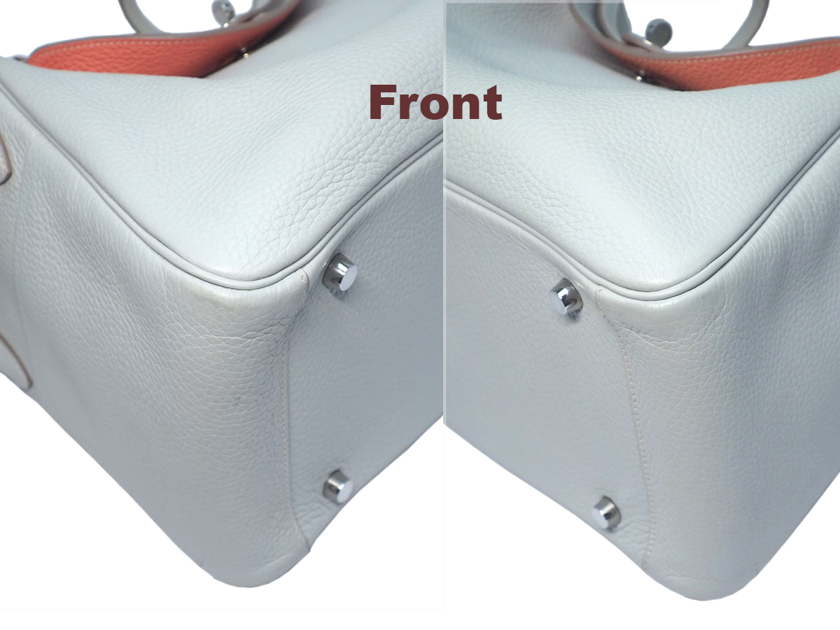 Hermes Lindy 30 Eclat Clemence Gris Perle/ Crevette Q Stamp Palladium Hardware - Image 5