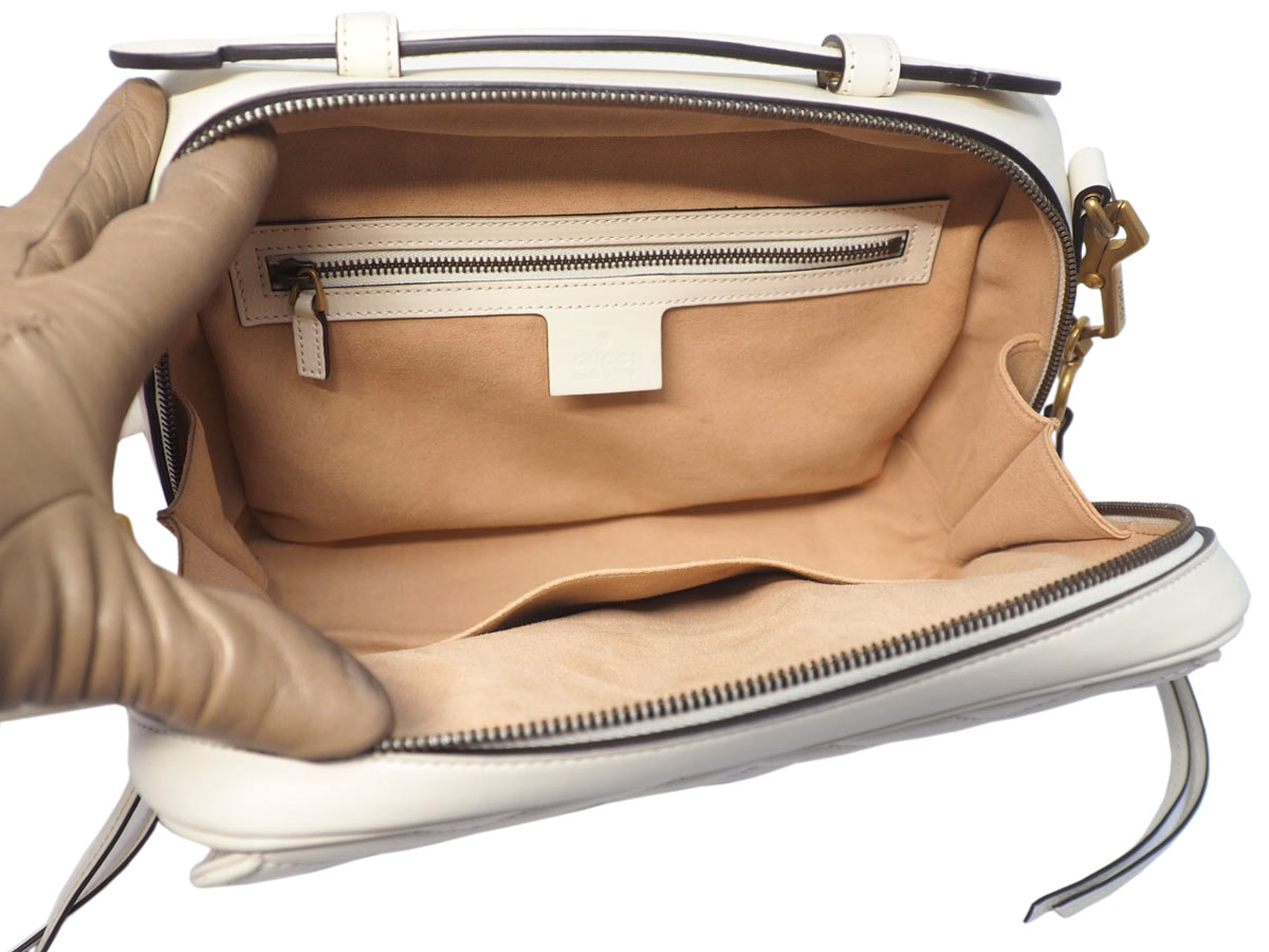 Gucci 498100 Beige/ Off White GG Marmont 2-Way Matelasse Shoulder Bag - Image 9