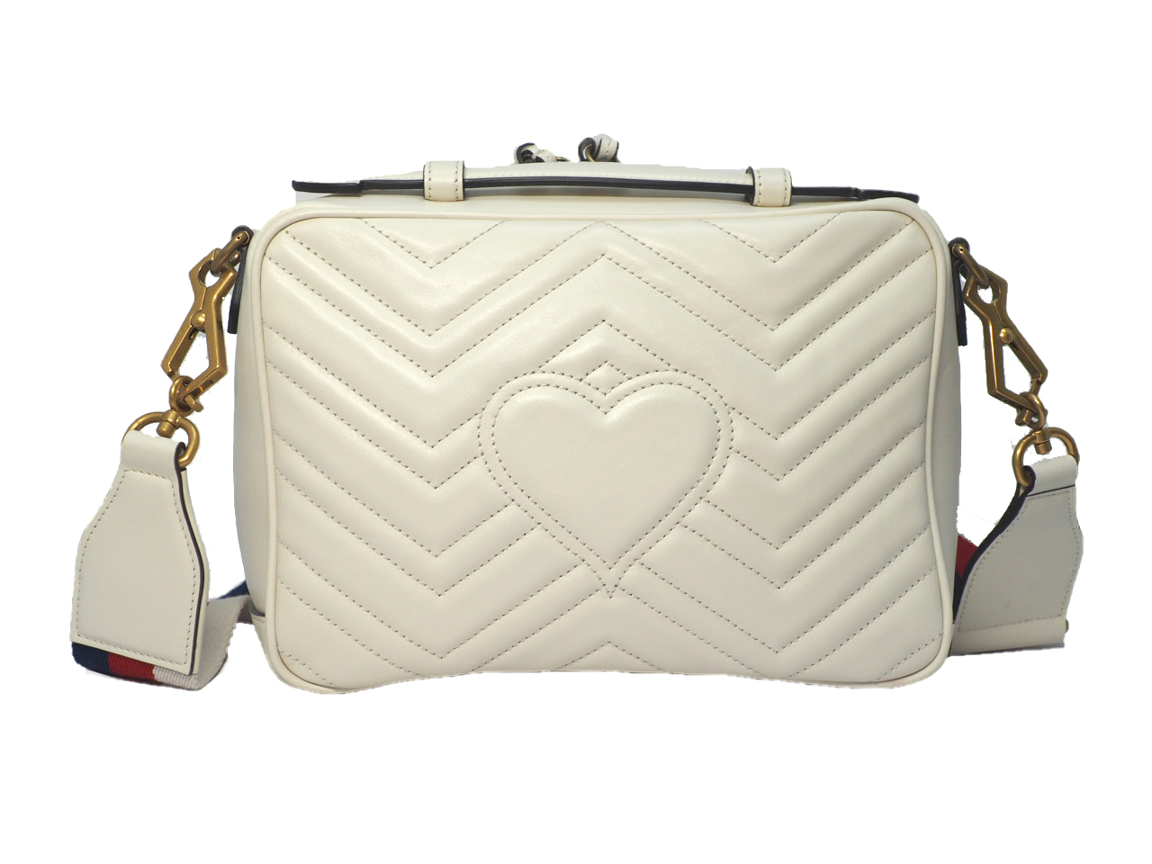 Gucci 498100 Beige/ Off White GG Marmont 2-Way Matelasse Shoulder Bag - Image 3