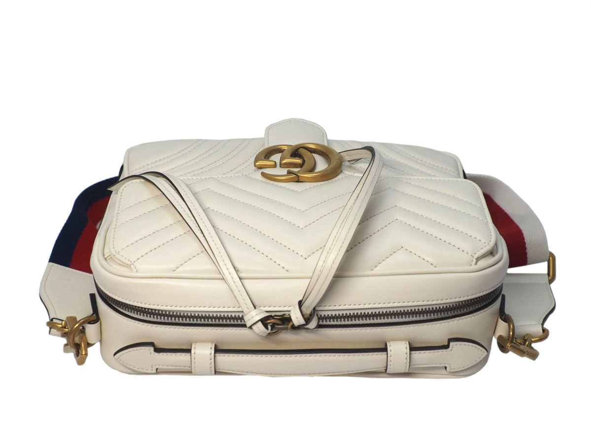 Gucci 498100 Beige/ Off White GG Marmont 2-Way Matelasse Shoulder Bag - Image 5