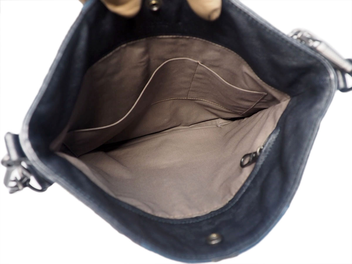 Bottega Veneta Limited Blue/ Grey/ Black Strips Nappa Intrecciato Open-Top Messenger Bag- B06480728Y - Image 7