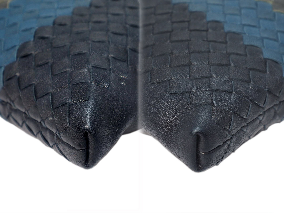 Bottega Veneta Limited Blue/ Grey/ Black Strips Nappa Intrecciato Open-Top Messenger Bag- B06480728Y - Image 5