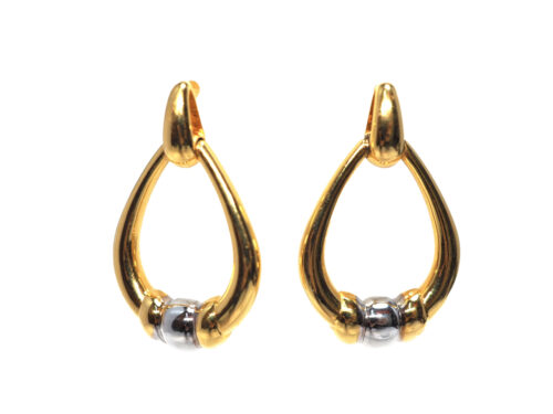 Cartier Vintage 18K  Trinity 750 Yellow/ White Gold Earrings-564895