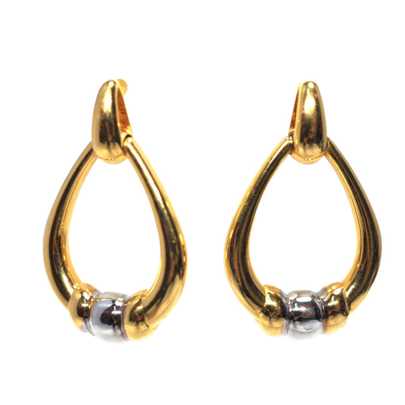 Cartier Vintage 18K Trinity 750 Yellow/ White Gold Earrings-564895