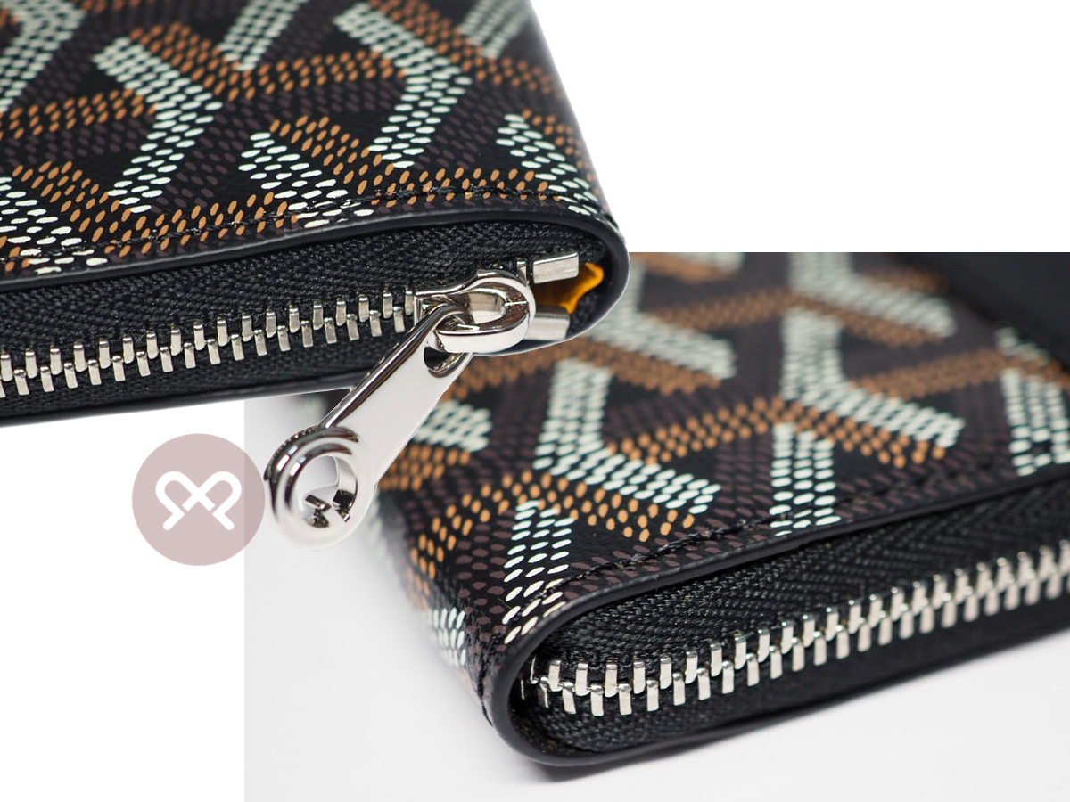 Goyard Black/ Tan Classic Goyardine Porte-Monnaie Matignon Mini Zippy Purse - Image 4